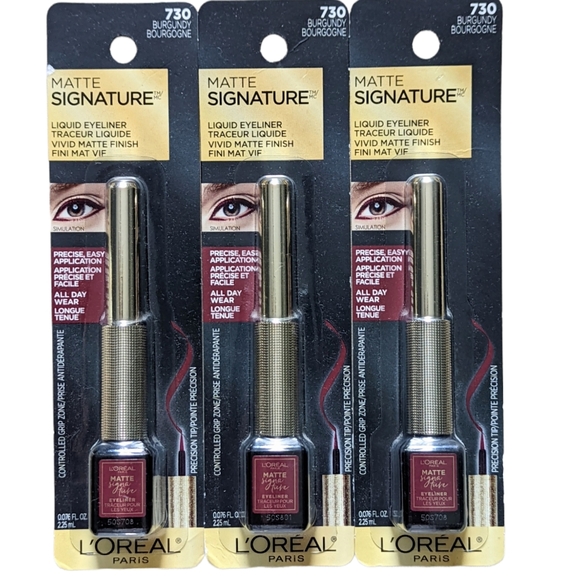 SOLD 3 L'Oreal Matte Signature Liquid Eyeliner Burgundy 730